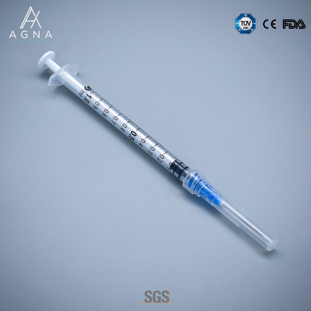 Disposable Vaccine Syringe 1 ml Luer Lock FDA 510k Agna Healthcare