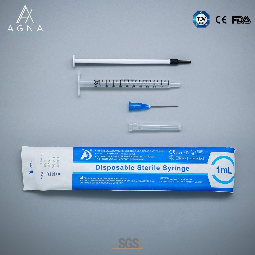 Disposable Vaccine Syringe 1 ml Luer Slip - Agna Healthcare