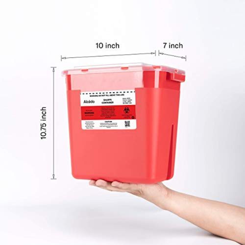 Agna Sharps Container for Home Use 2 Gallon Biohazard Needle and Syringe Disposal Professional Medical Grade FDA 510k