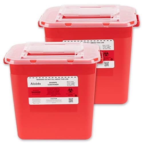 Agna Sharps Container for Home Use 2 Gallon Biohazard Needle and Syringe Disposal Professional Medical Grade FDA 510k