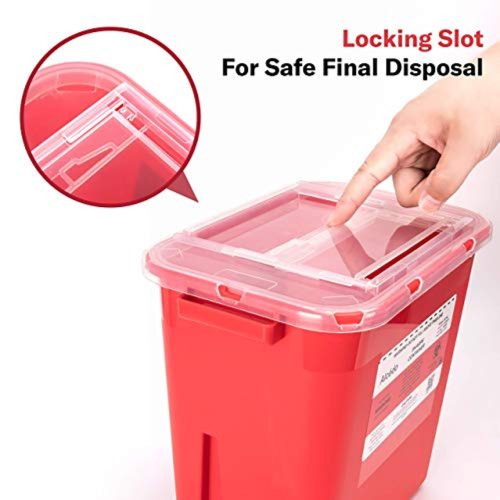 Agna Sharps Container for Home Use 2 Gallon Biohazard Needle and Syringe Disposal Professional Medical Grade FDA 510k