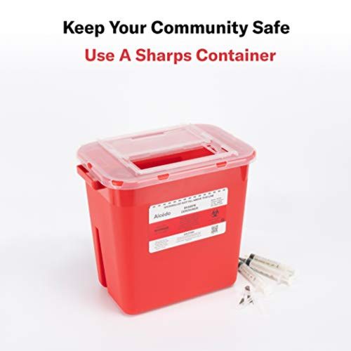 Agna Sharps Container for Home Use 2 Gallon Biohazard Needle and Syringe Disposal Professional Medical Grade FDA 510k