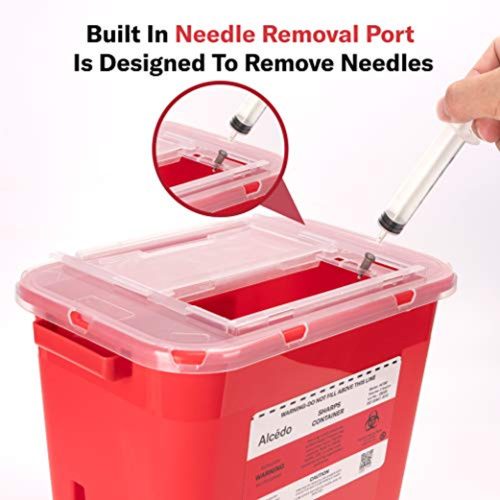 Agna Sharps Container for Home Use 2 Gallon Biohazard Needle and Syringe Disposal Professional Medical Grade FDA 510k